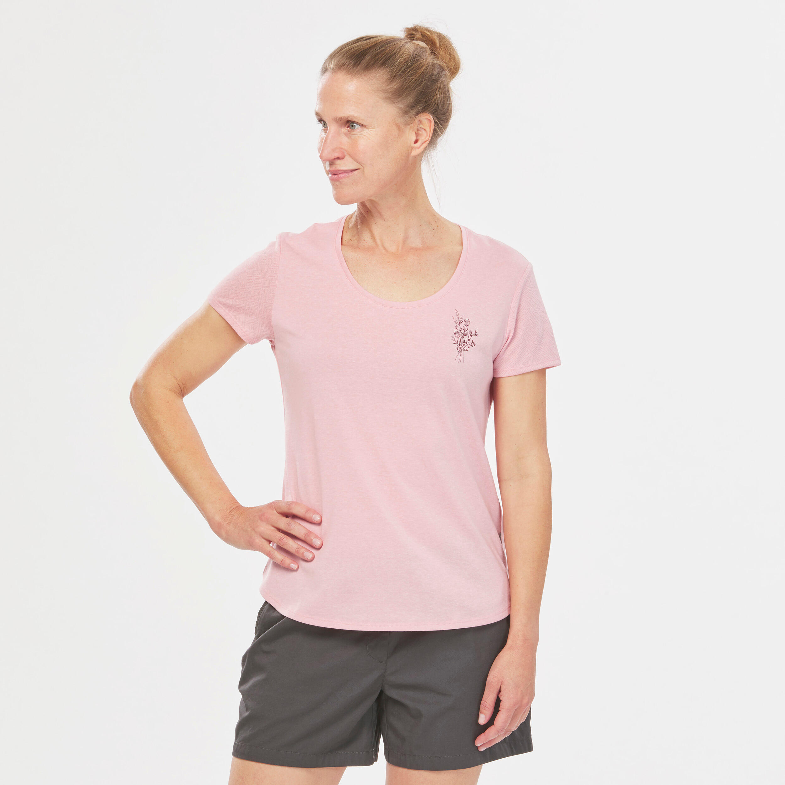 Women's Hiking T-shirt - NH500 1/4