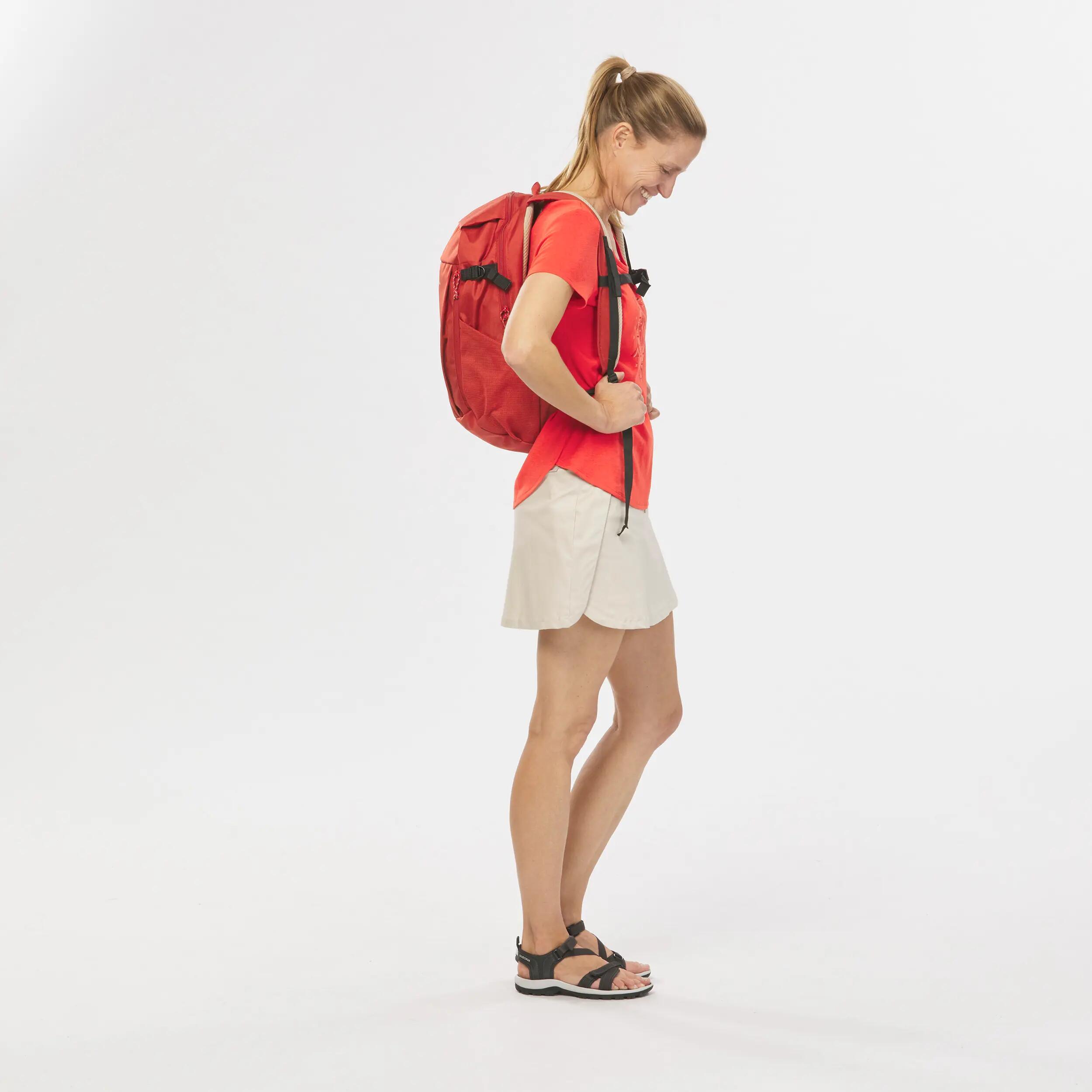 Women’s hiking T-shirt, NH500 - Orange 2/7