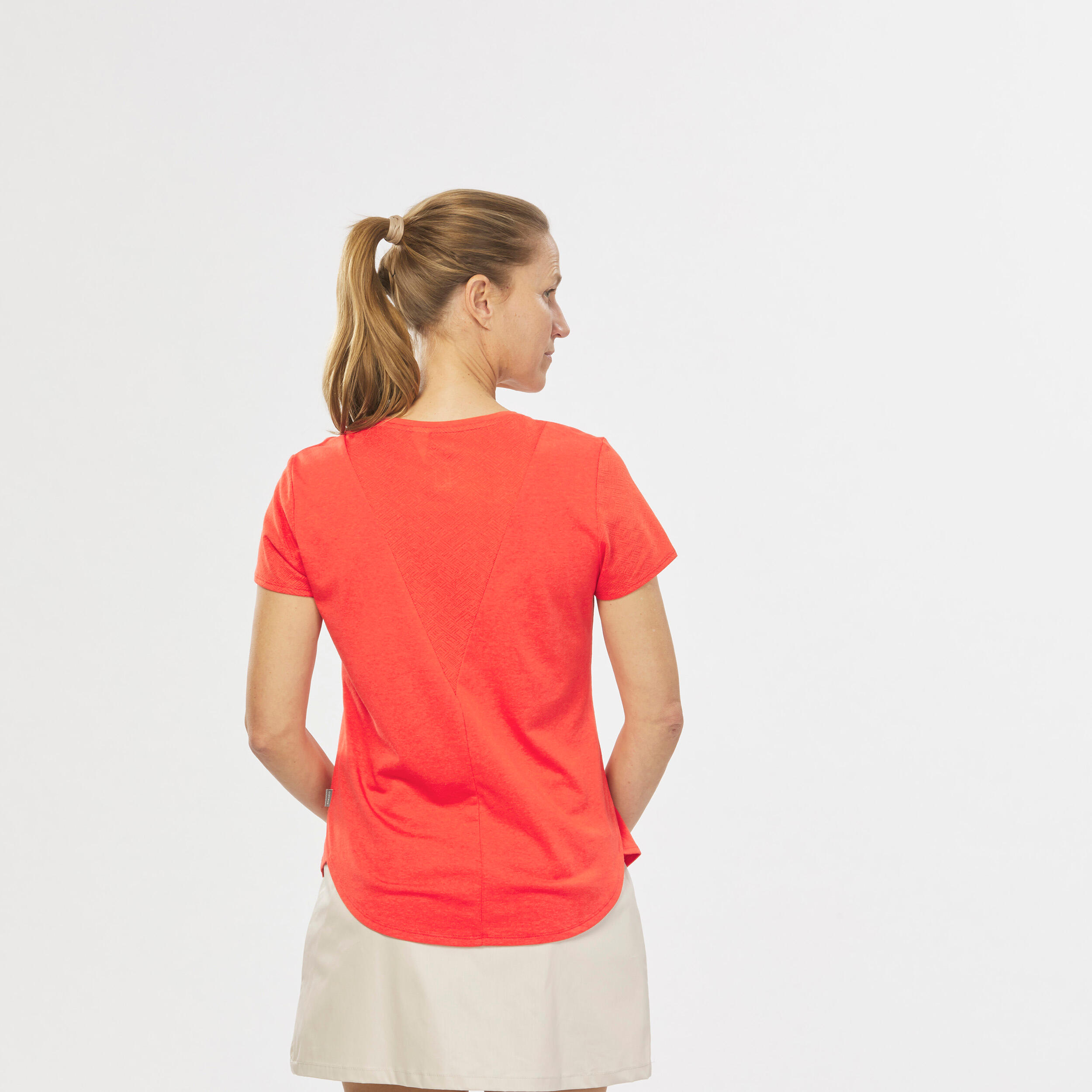 Women’s hiking T-shirt, NH500 - Orange 4/7