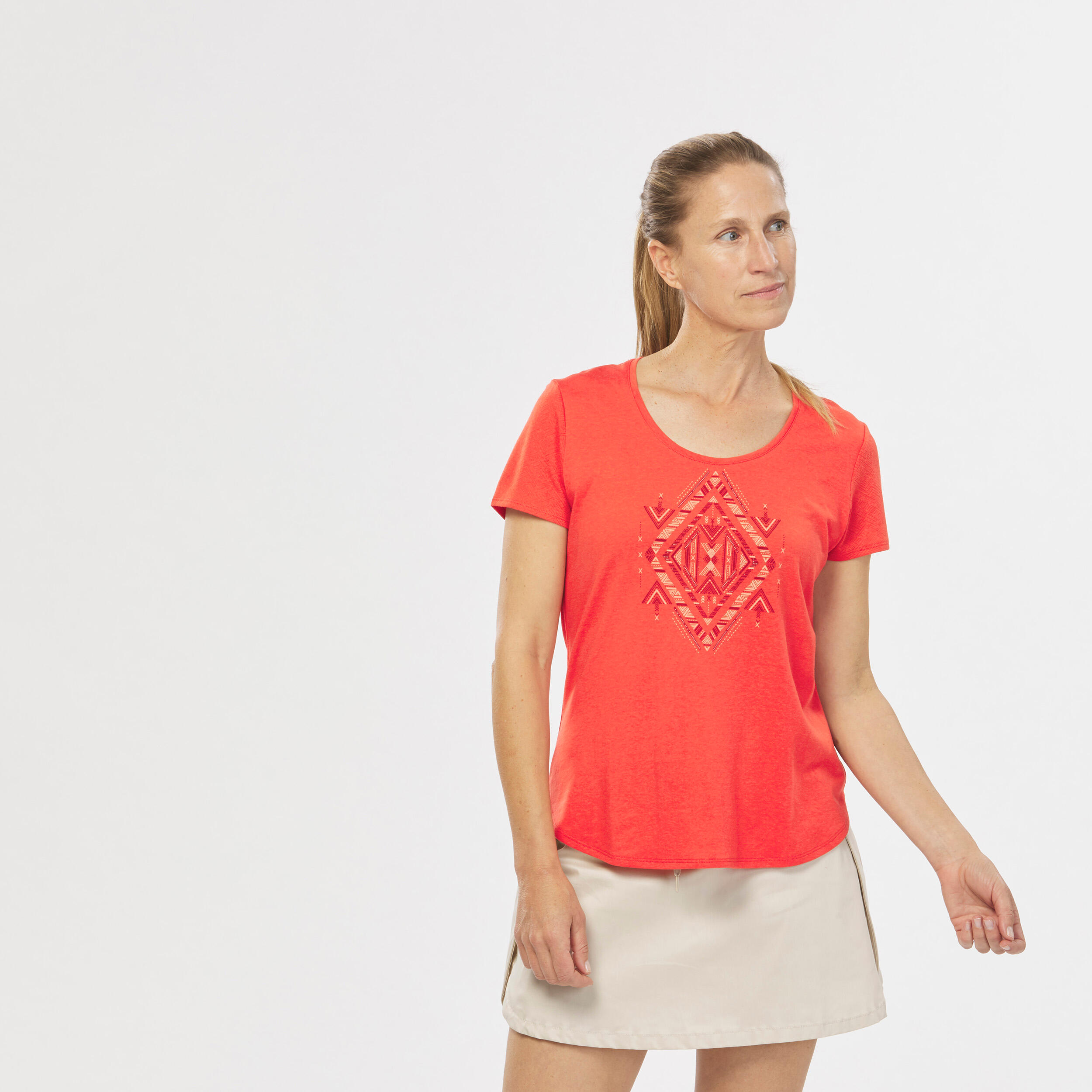 Women’s hiking T-shirt, NH500 - Orange 7/7