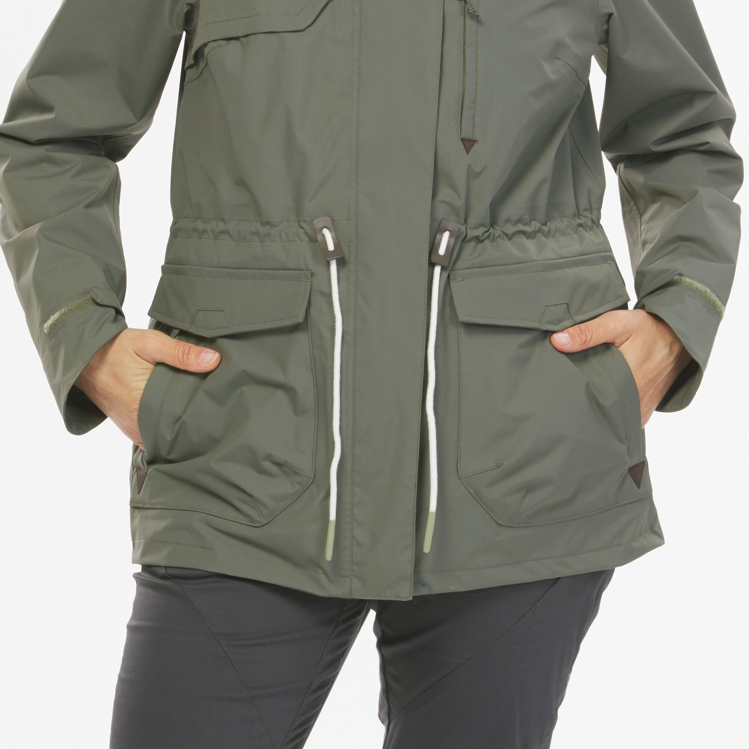 Giacca trekking donna NH550 verde oliva 9/16