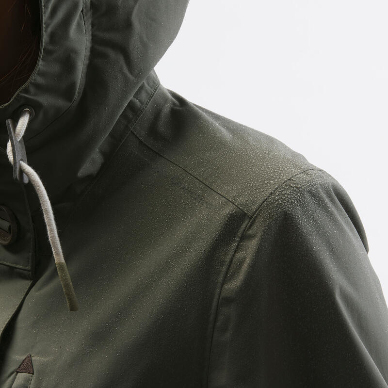 Geacă parka impermeabilă drumeție NH500 verde damă