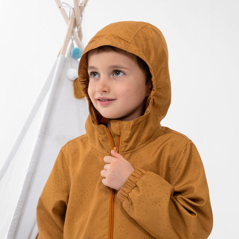 Chaqueta impermeable de montaña trekking Niños 2-6 años Quechua MH500 marrón