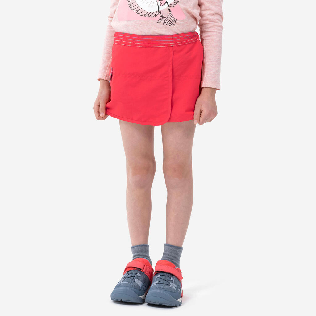 Kids' Hiking Skort MH100 2-6 years - coral pink