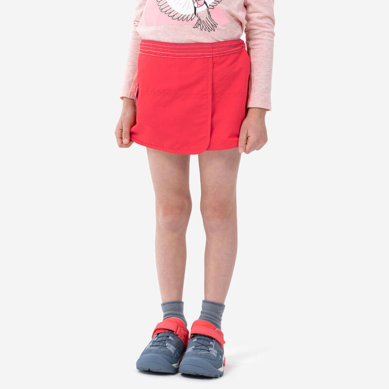 Jupe short de randonnée - MH100 KID rose corail -enfant 2-6 ans