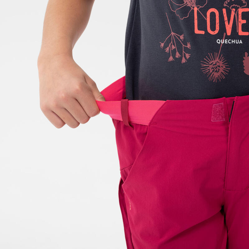 Pantalon de randonnée modulable enfant MH500 framboise 7-15 ans