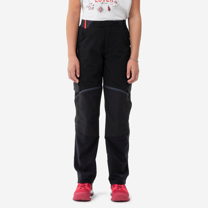 Pantalon de randonnée modulable enfant MH500 ONEZIP noir 7-15 ans