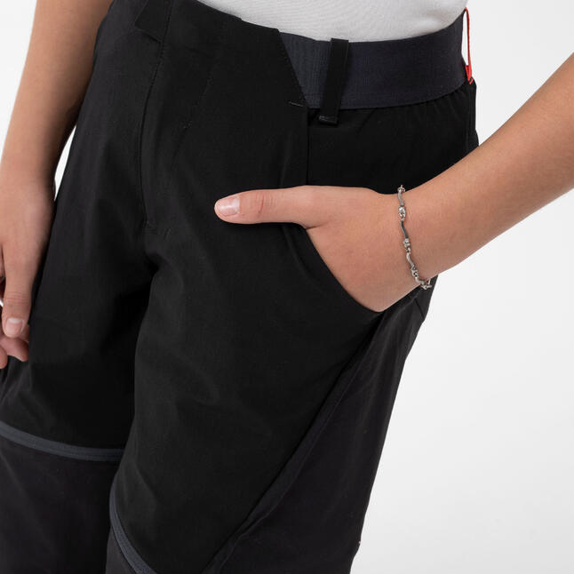 Wanderhose Zip-Off-Hose Kinder Gr. 122–170 - MH500 schwarz