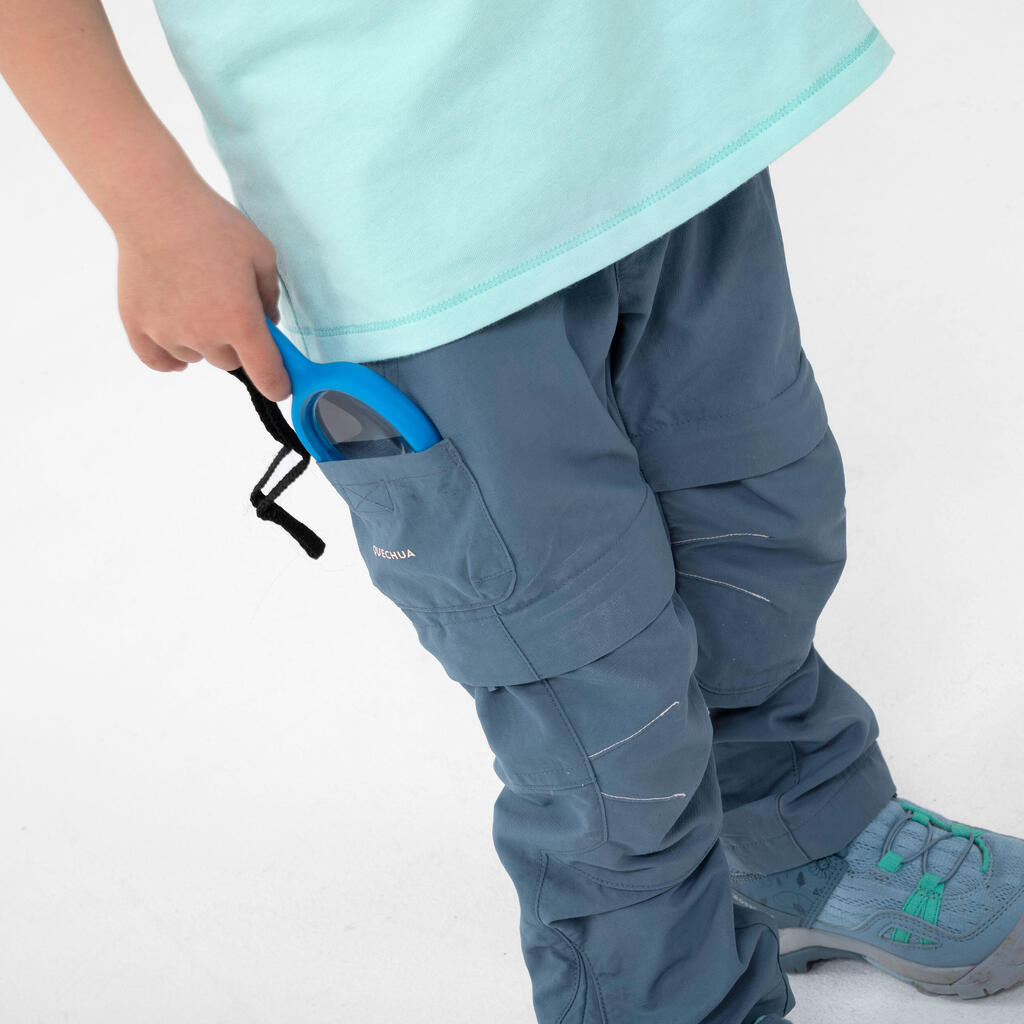 Vaikiškos į šortus nusegamos žygių kelnės „MH500 Kid“, 2–6 metų vaikams