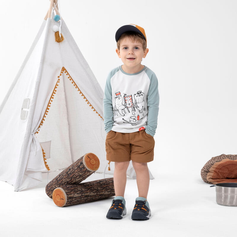 Pantalon de randonnée modulable enfant 2-6 ans, MH500 marron