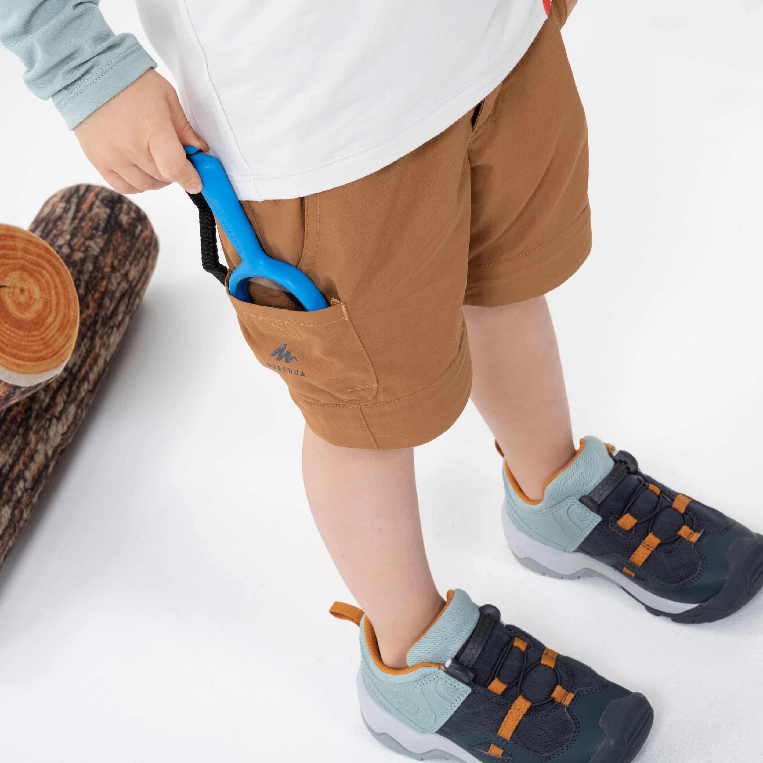 Wanderhose Zip-Off-Hose Kinder Gr. 92–116 Bergwandern - MH500 braun 6/8