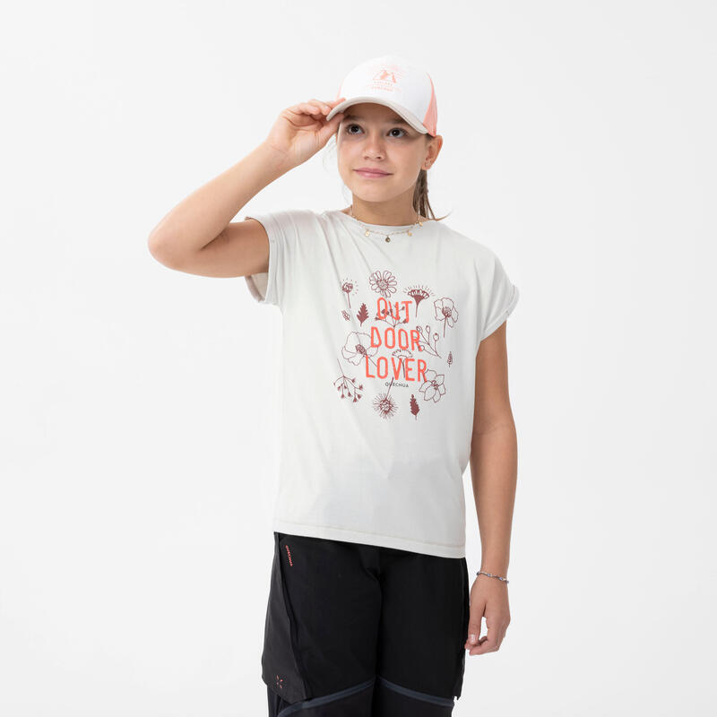 T-Shirt de randonnée - MH100 BEIGE - enfant 7-15 ans