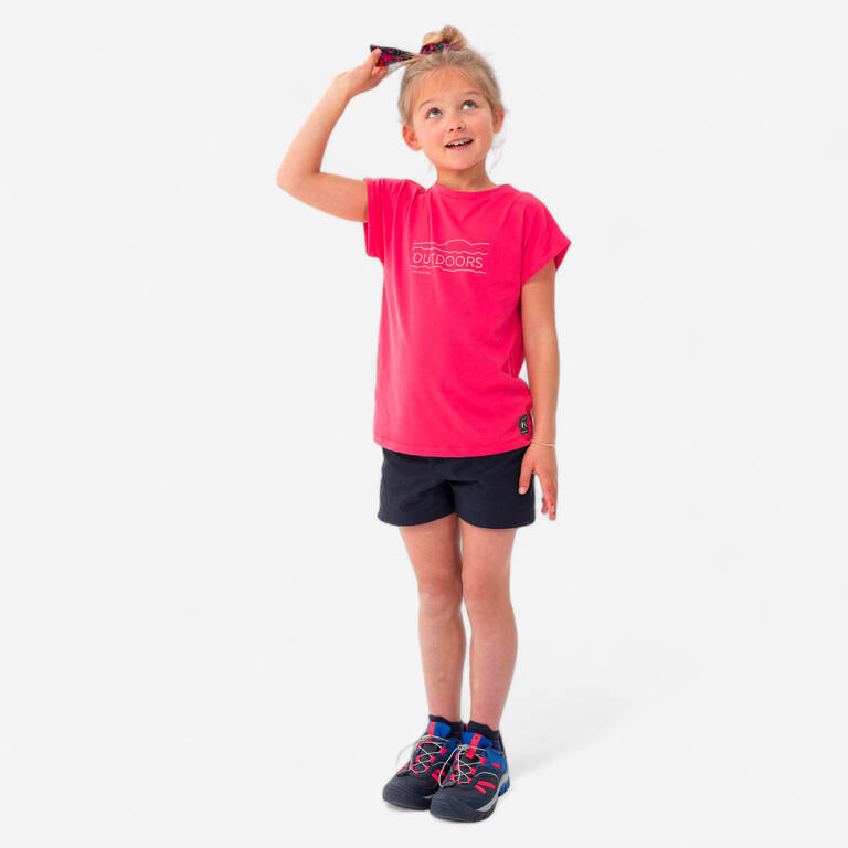 Kids' Hiking T-Shirt - MH100 Aged 7-15 - ROSE