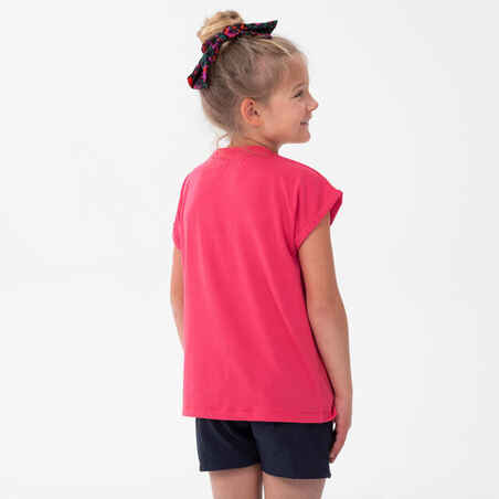 Kids' Hiking T-Shirt - MH100 Aged 7-15 - ROSE