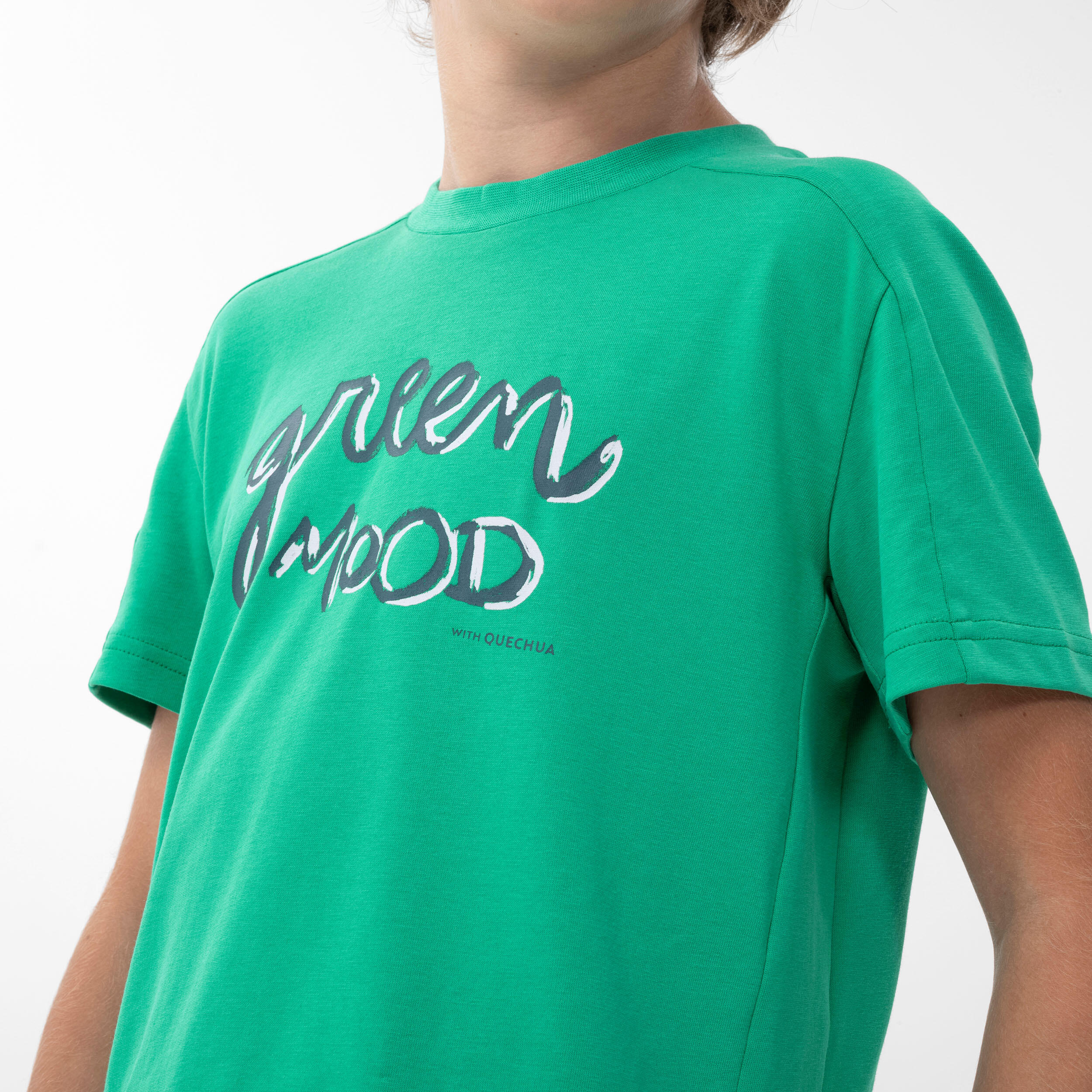 Kids' Hiking T-Shirt - MH100 Aged 7-15 - Green 5/6