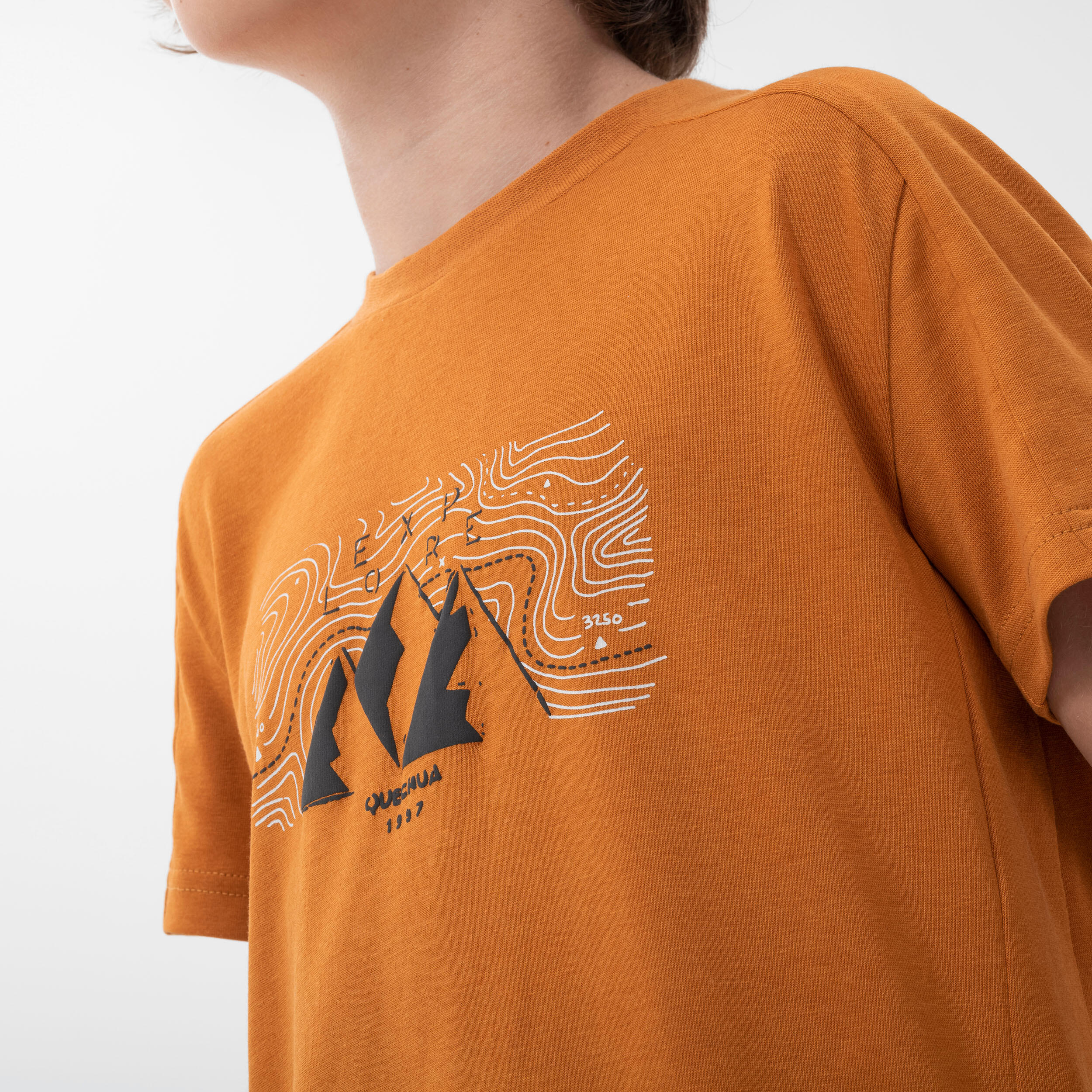 Kids' Hiking T-shirt MH100 7-15 Years - ochre 5/6