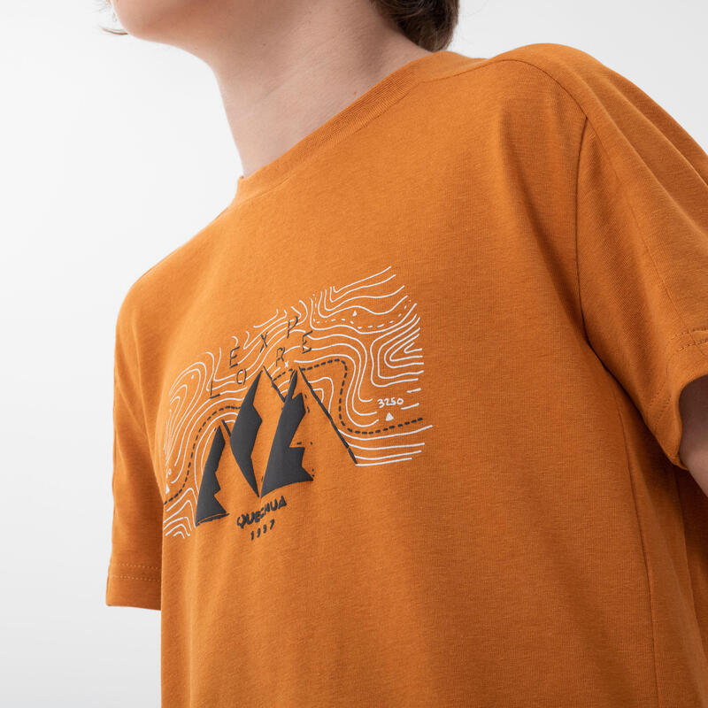 T-shirt de caminhada - MH100 - Criança 7-15 Anos Ocre