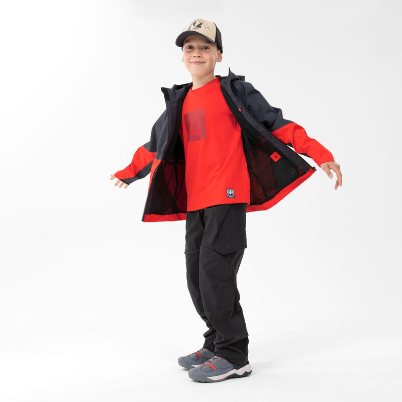 T-Shirt de randonnée - MH100 rouge - enfant 7-15 ans