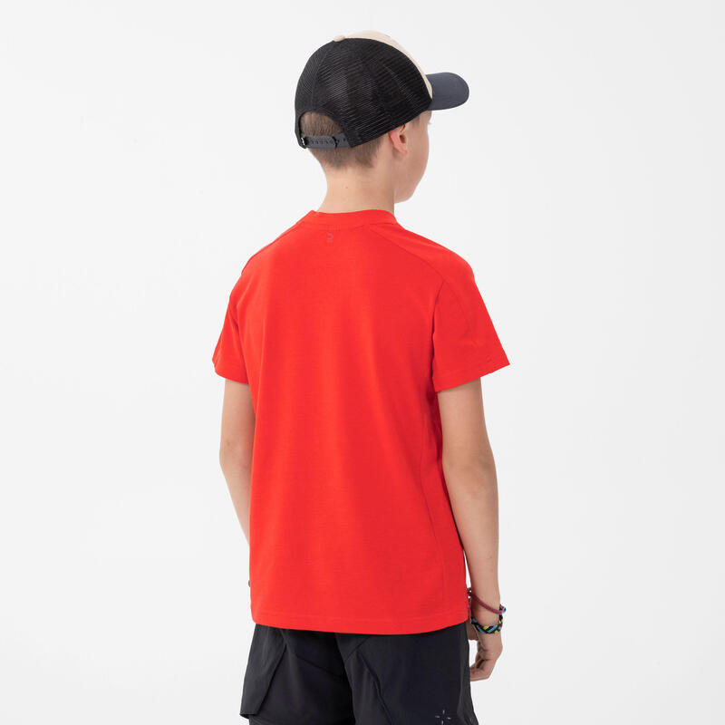 T-shirt de caminhada - MH100 - Criança 7-15 anos Vermelho