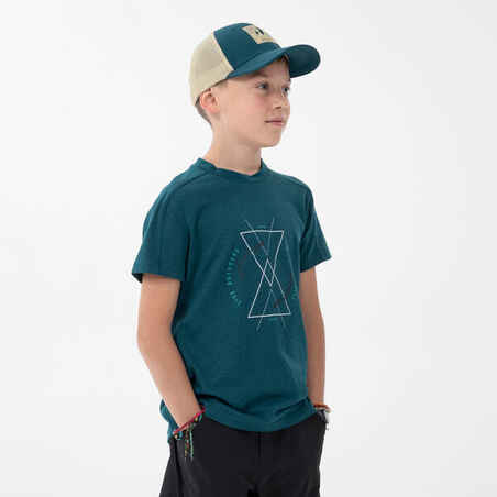 Kids’ Hiking T-Shirt - MH100 Aged 7-15 - Dark Green