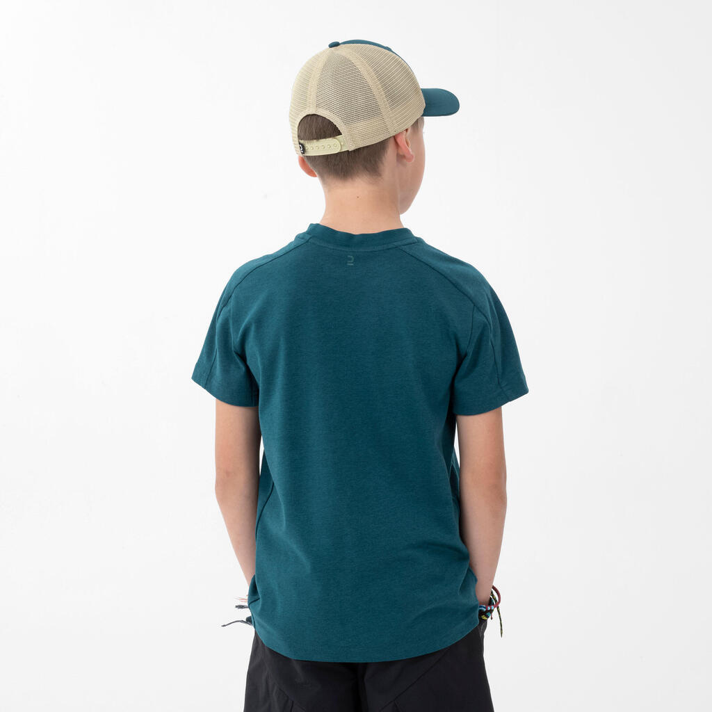 Kids’ Hiking T-Shirt - MH100 Aged 7-15 - Dark Green