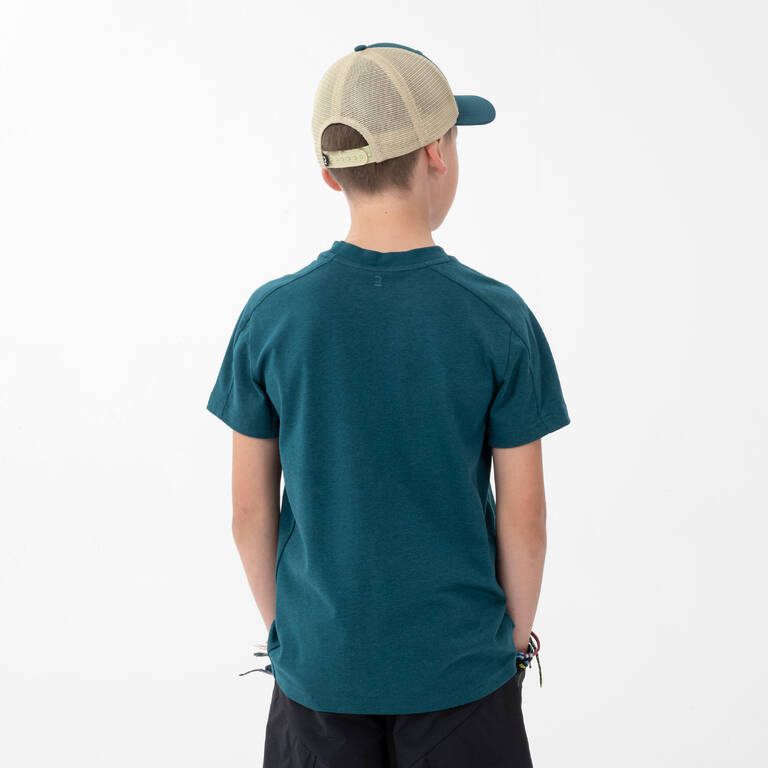 Kids’ Hiking T-Shirt - MH100 Aged 7-15 - Dark Green