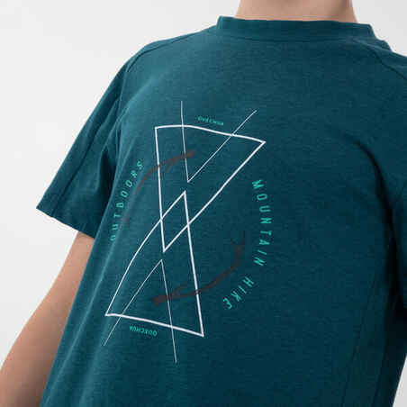 Kids’ Hiking T-Shirt - MH100 Aged 7-15 - Dark Green