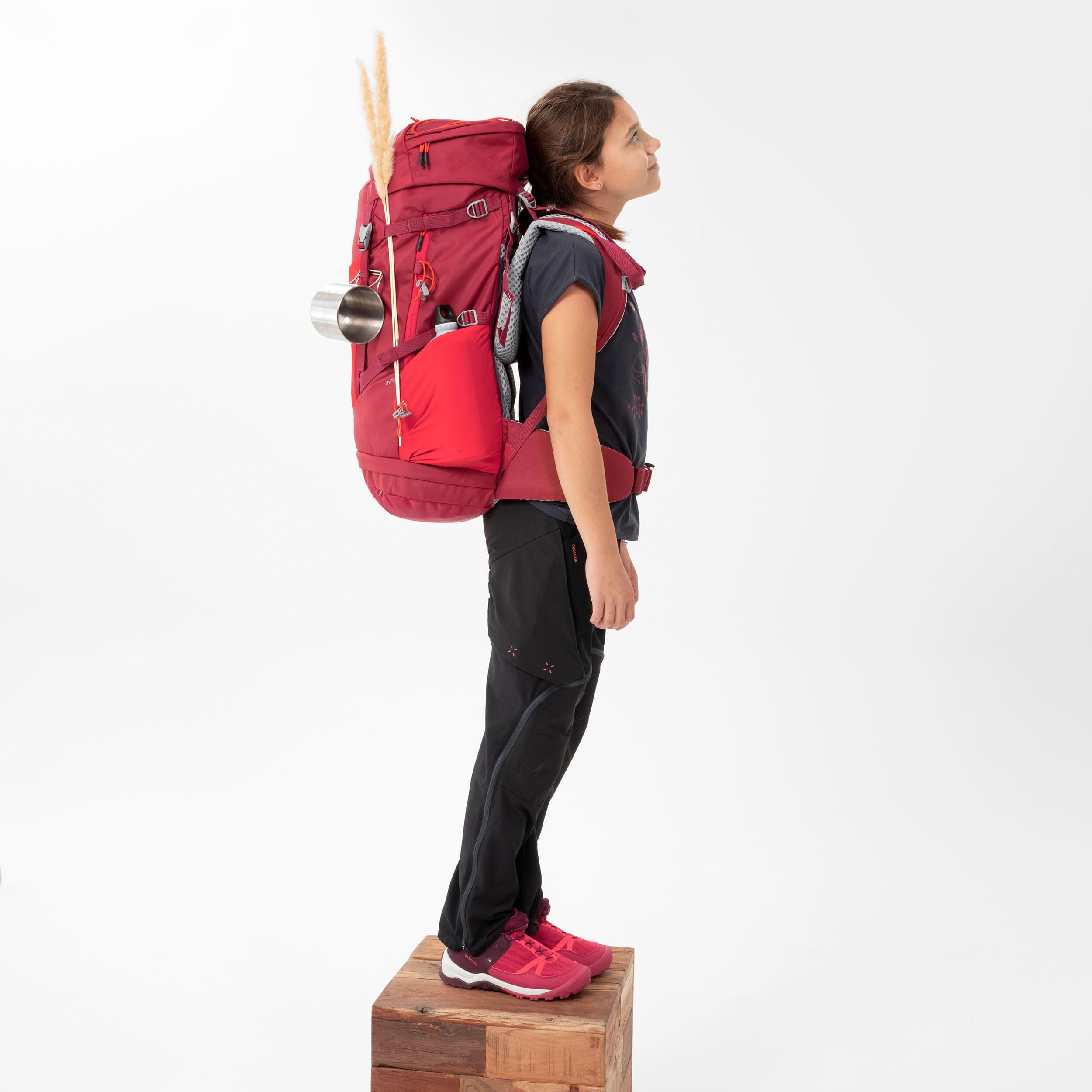 Mochila de montaña y trekking Niños 40L+10L Quechua MH500 3/9