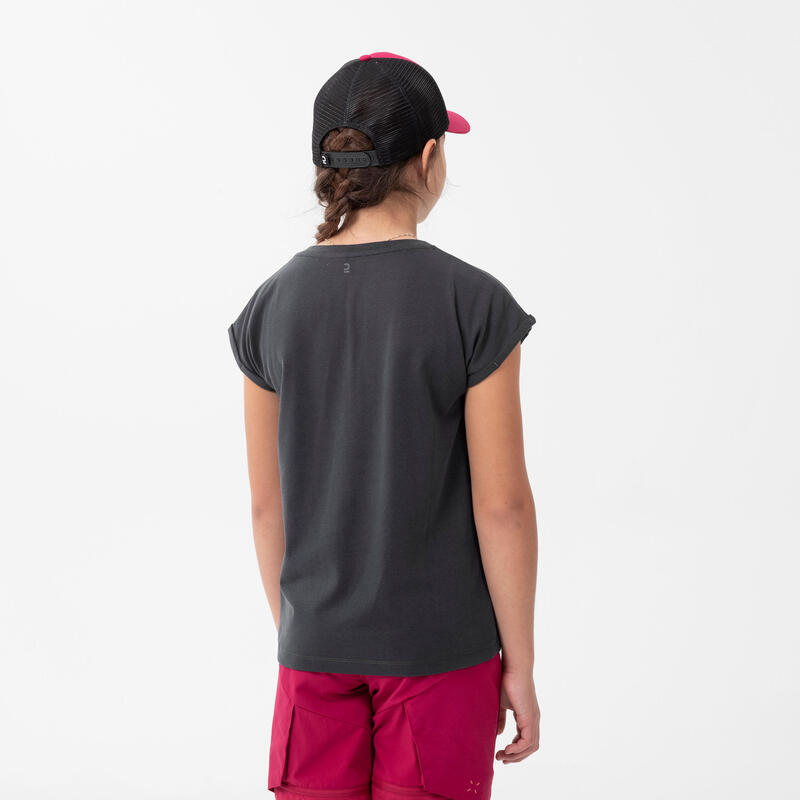 T-Shirt de randonnée - MH100 GRIS FONCE - enfant 7-15 ans
