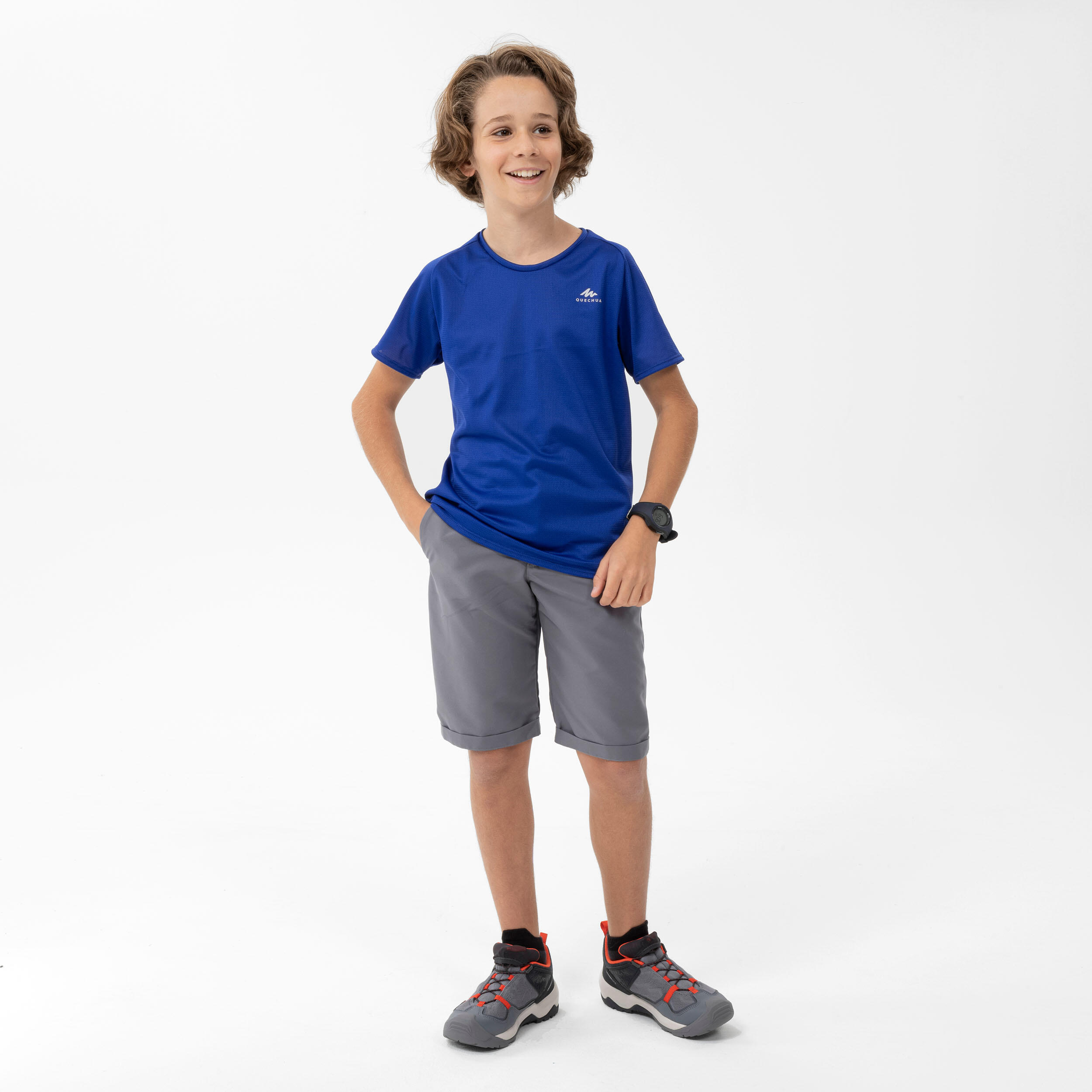 Kids’ Hiking T-Shirt - MH 500 Dark Blue - QUECHUA