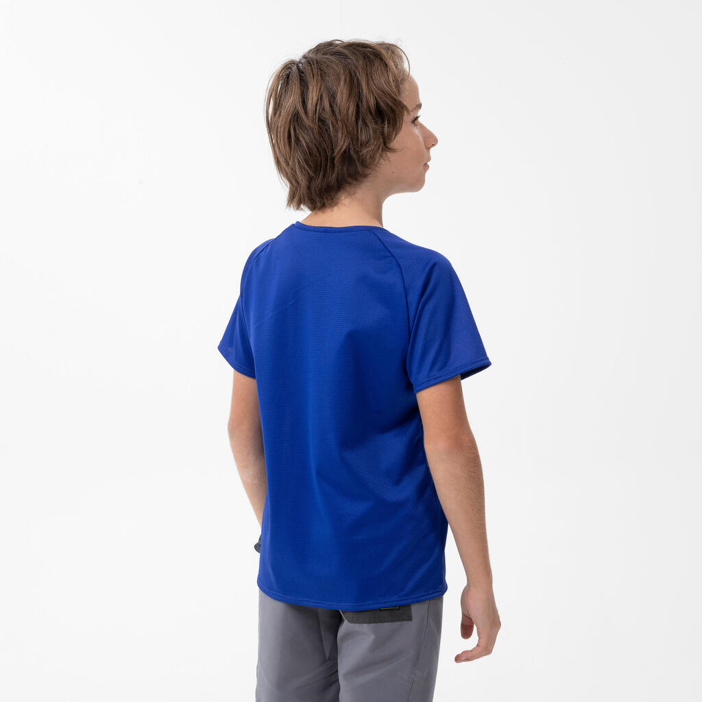 Vaikiški žygių marškinėliai „MH500“ 7–15 metų vaikams, tamsiai mėlyni