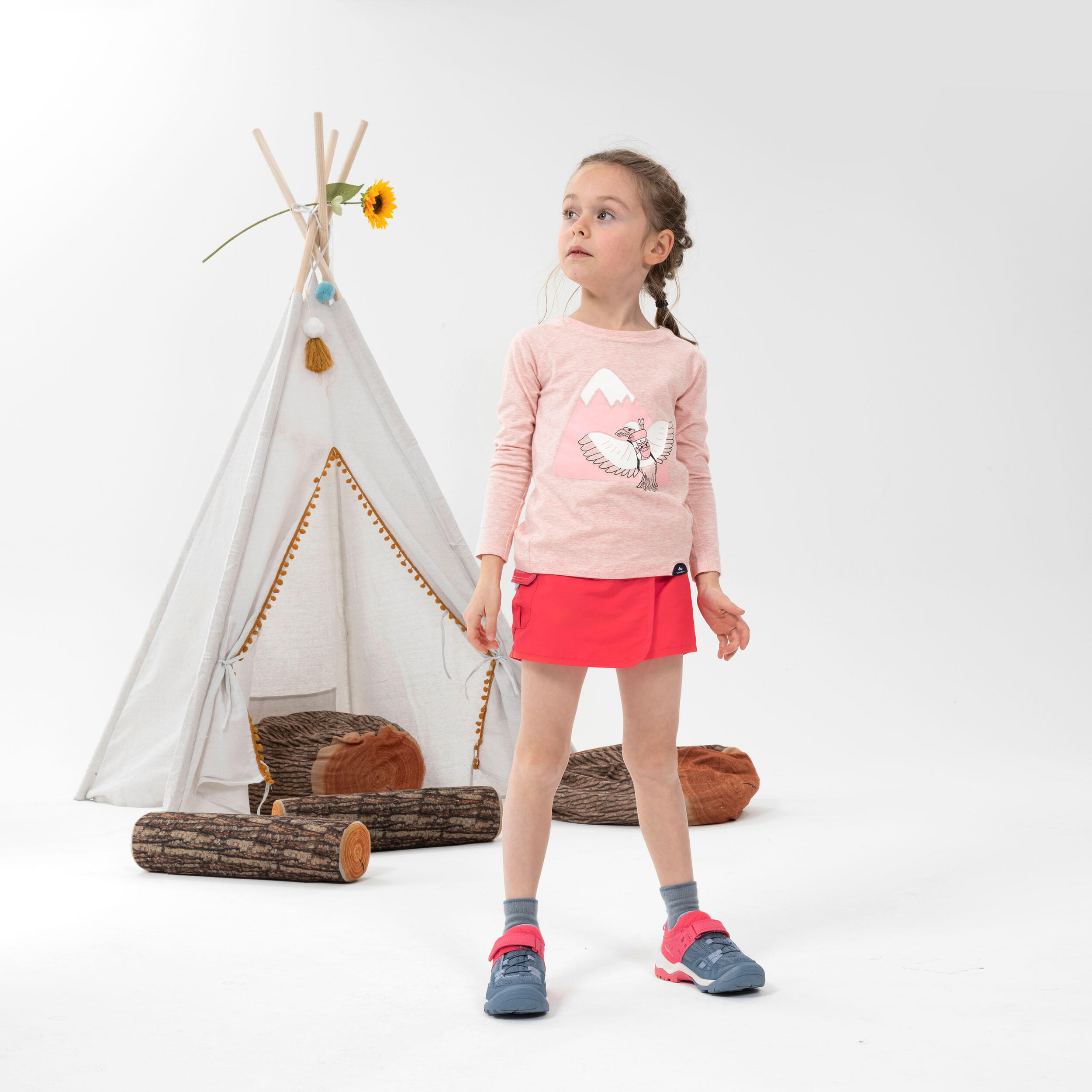 Children's Hiking Boots with Riptab System Crossrock Size C6½ to 1½ - pink blue 11/13