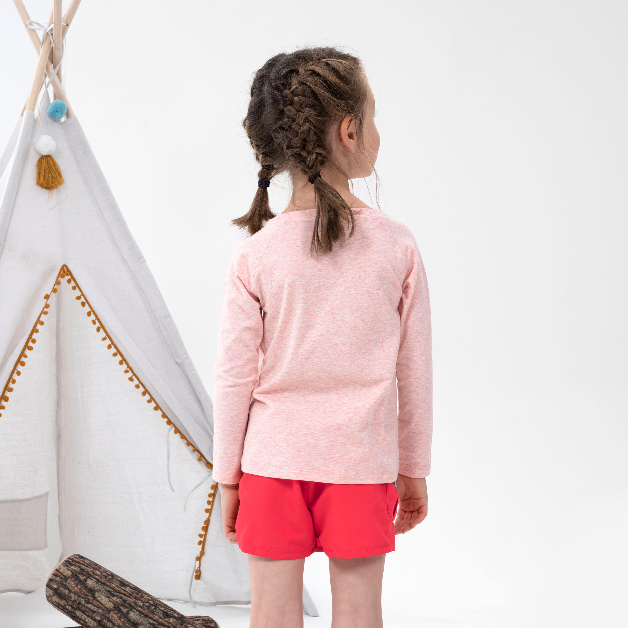 Kids' Hiking Skort MH100 2-6 years - coral pink 3/5