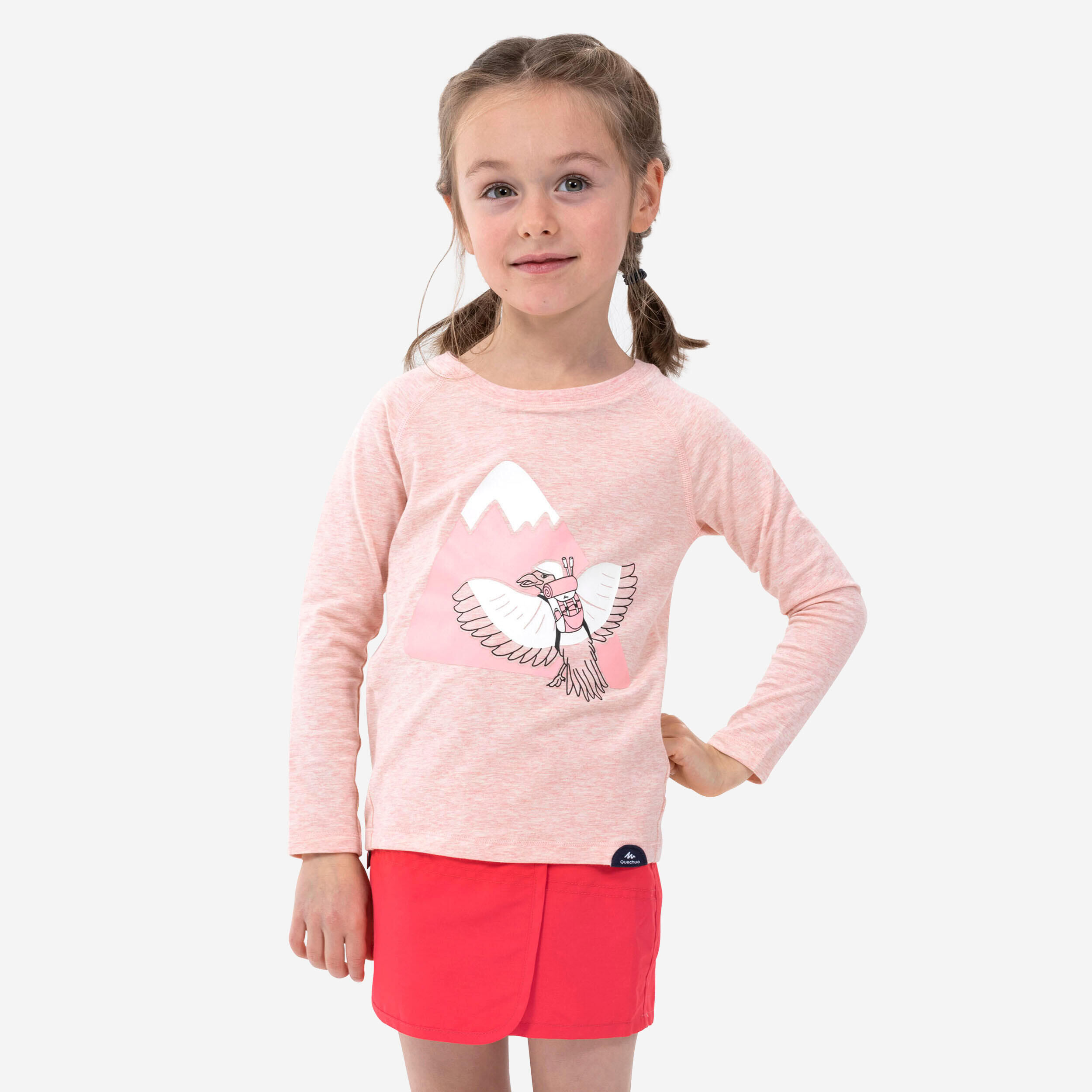 QUECHUA Kids' Hiking Skort MH100 2-6 years - coral pink