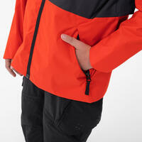 Sivo-crvena vodootporna dečja jakna za planinarenje MH500 (od 7 do 15 godina)
