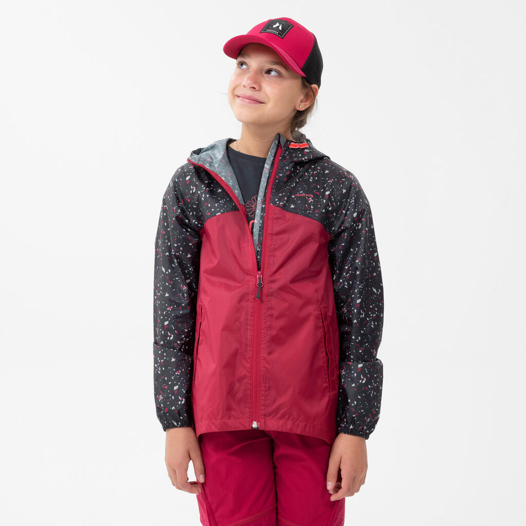 Kids’ Waterproof Hiking Jacket - MH150 Aged 7-15 - Burgundy