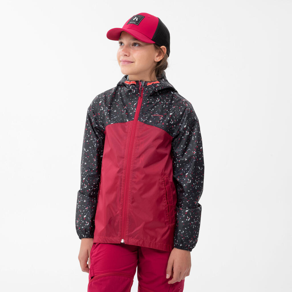 Kids’ Waterproof Hiking Jacket - MH150 Aged 7-15 - Burgundy