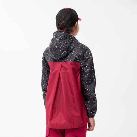 Kids’ Waterproof Hiking Jacket - MH150 Aged 7-15 - Burgundy