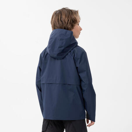 Куртка MH500 водонепроникна для туризму для дітей віком 7-15 років cиня