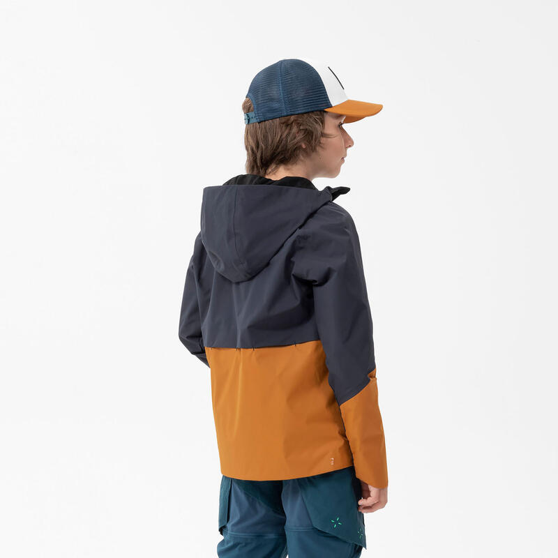 Veste imperméable de randonnée enfant 7-15 ans, MH500 girs ocre