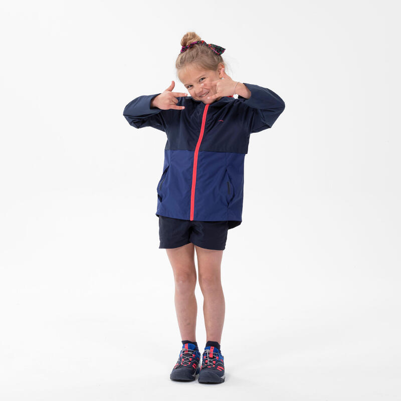 Veste imperméable de randonnée - MH500 navy - enfant 7-15 ans