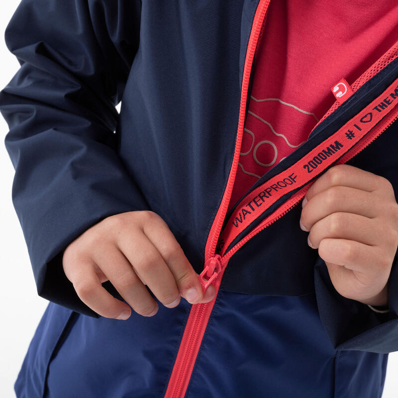 Veste imperméable de randonnée - MH500 navy - enfant 7-15 ans