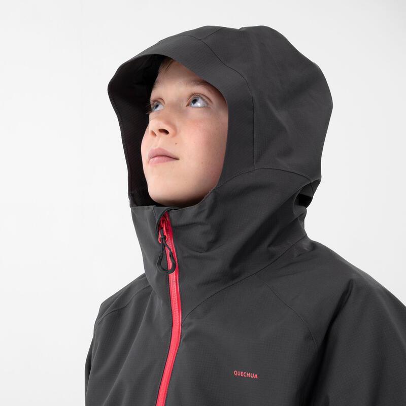Veste imperméable de randonnée - MH550 noire - enfant