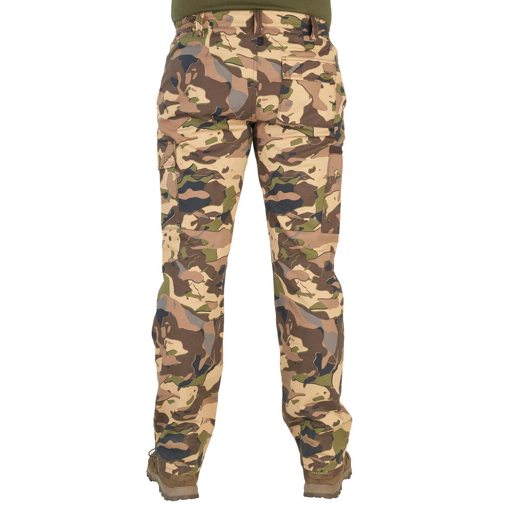 ROBUST CARGO TROUSERS STEPPE 300 CAMOUFLAGE WOODLAND GREY