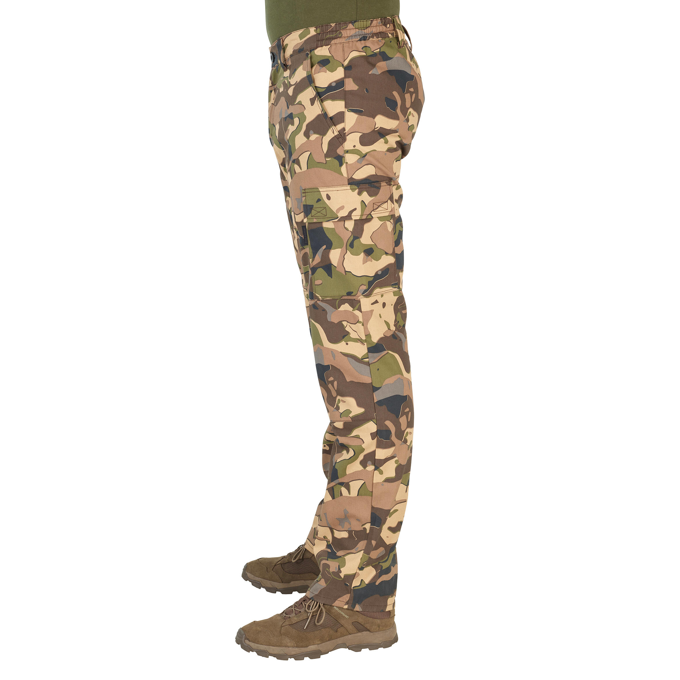 Men’s Regular Trousers - Steppe 300 Woodland Camo Brown 6/14