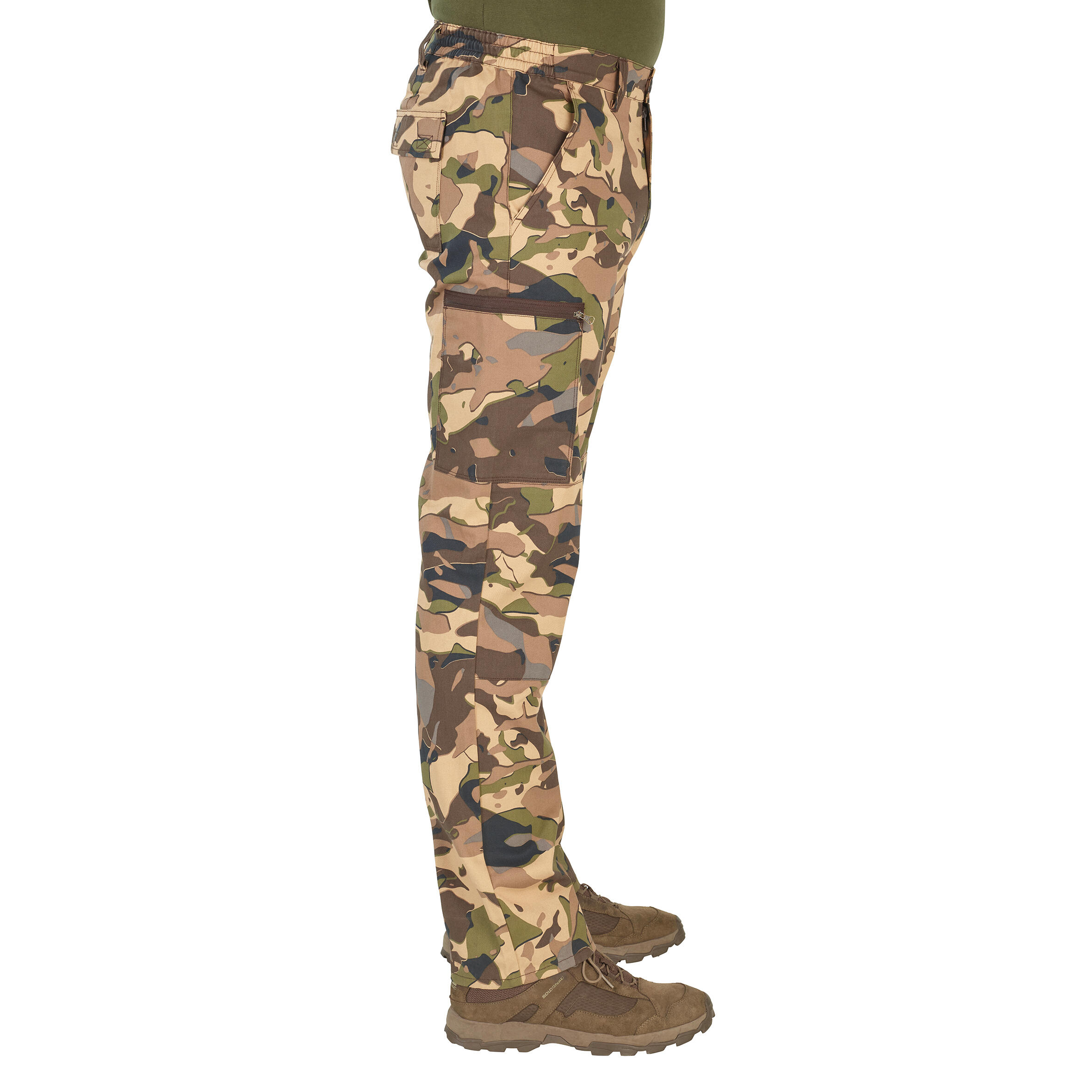 Men’s Regular Trousers - Steppe 300 Woodland Camo Brown 5/18