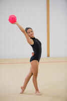 Rhythmic Gymnastics Sleeveless Leotard - Black Rhinestones