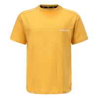 Camiseta gimnasia manga corta algodón transpirable Niños Domyos 500 amarillo