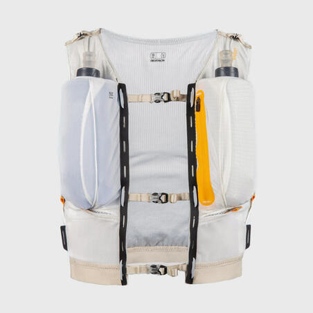 GILET D' HYDRATATION TRAIL MIXTE 5L PORTE FLASQUES BLANC ORANGE