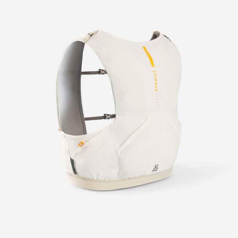Unisex Trail Running Hydration Vest and Bottle Holder - white orange